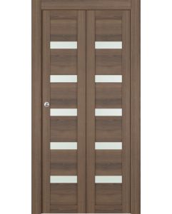 Prefinished Avon 07-04 Vetro Pecan Nutwood Modern Interior Bi-Fold 2 Door