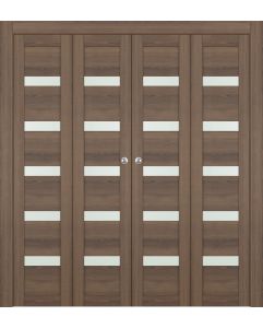 Prefinished Avon 07-04 Vetro Pecan Nutwood Modern Interior Bi-Fold 4 Door