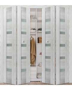 Prefinished Avon 07-04 Vetro Ribeira Ash Modern Interior Bi-Fold 4 Door