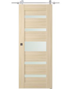 Prefinished Avon 07-05 Vetro Loire Ash Modern Interior Barn Door