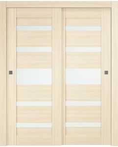 Prefinished Avon 07-05 Vetro Loire Ash Modern Interior Bypass Door