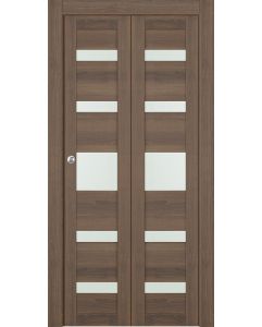 Prefinished Avon 07-05 Vetro Pecan Nutwood Modern Interior Bi-Fold 2 Door