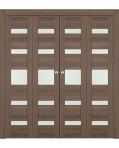 Prefinished Avon 07-05 Vetro Pecan Nutwood Modern Interior Bi-Fold 4 Door