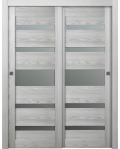 Prefinished Avon 07-05 Vetro Ribeira Ash Modern Interior Bypass Door