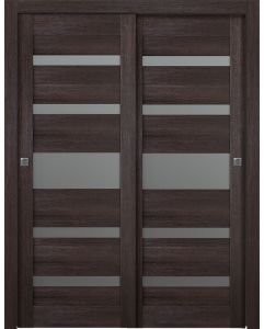 Prefinished Avon 07-05 Vetro Veralinga Oak Modern Interior Bypass Door