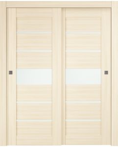 Prefinished Avon 07-06 Vetro Loire Ash Modern Interior Bypass Door