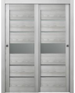 Prefinished Avon 07-06 Vetro Ribeira Ash Modern Interior Bypass Door