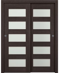 Prefinished Avon 07-07 Vetro Veralinga Oak Modern Interior Bypass Door