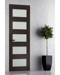 Prefinished Avon 07-07 Vetro Veralinga Oak Modern Interior Single Door with Invisible Frame