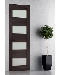 Prefinished Avon 07-08 Vetro Veralinga Oak Modern Interior Single Door with Invisible Frame