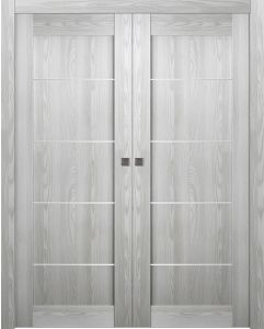 Prefinished Avon 07 4H Ribeira Ash Modern Interior Double Pocket Door