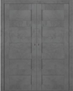 Prefinished Avon 07 4R Dark Urban Modern Interior Double Pocket Door