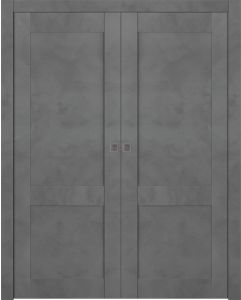 Prefinished Avon 07 R Dark Urban Modern Interior Double Pocket Door