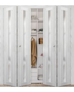 Prefinished Avon 101 Vetro Ribeira Ash Modern Interior Bi-Fold 4 Door