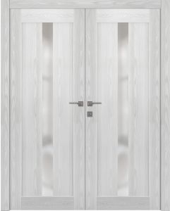 Prefinished Avon 101 Vetro Ribeira Ash Modern Interior Double Door