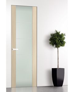 Prefinished Avon 202 4H Vetro Loire Ash Modern Interior Single Door with Invisible Frame