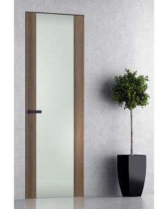 Prefinished Avon 202 Vetro Pecan Nutwood Modern Interior Single Door with Invisible Frame