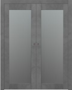 Prefinished Avon 207 Vetro Dark Urban Modern Interior Double Pocket Door