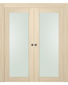 Prefinished Avon 207 Vetro Loire Ash Modern Interior Double Pocket Door