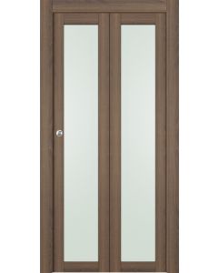Prefinished Avon 207 Vetro Pecan Nutwood Modern Interior Bi-Fold 2 Door