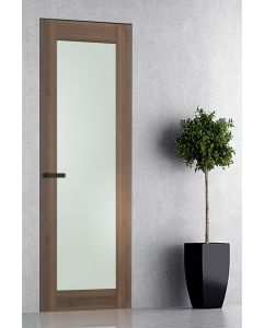 Prefinished Avon 207 Vetro Pecan Nutwood Modern Interior Single Door with Invisible Frame