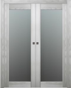 Prefinished Avon 207 Vetro Ribeira Ash Modern Interior Double Pocket Door