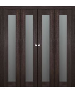 Prefinished Avon 207 Vetro Veralinga Oak Modern Interior Bi-Fold 4 Door