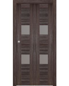 Prefinished Berta Vetro Gray Oak Modern Interior Bi-Fold 2 Door