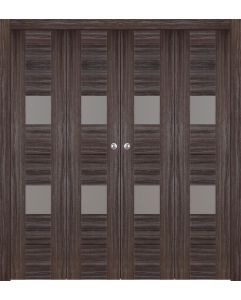 Prefinished Berta Vetro Gray Oak Modern Interior Bi-Fold 4 Door