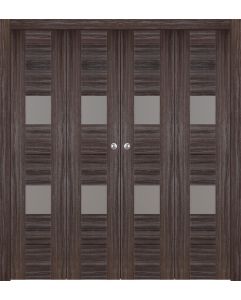 Prefinished Berta Vetro Gray Oak Modern Interior Bi-Fold 4 Door