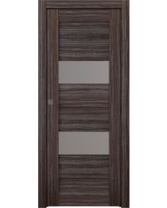 Prefinished Berta Vetro Gray Oak Modern Interior Single Pocket Door