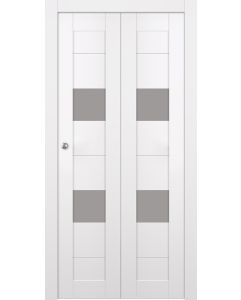 Prefinished Berta Vetro Snow White Modern Interior Bi-Fold 2 Door