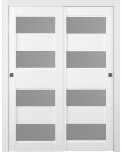 Prefinished Della Vetro Bianco Noble Modern Interior Bypass Door
