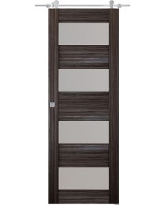 Prefinished Della Vetro Gray Oak Modern Interior Barn Door