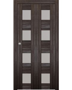 Prefinished Della Vetro Gray Oak Modern Interior Bi-Fold 2 Door