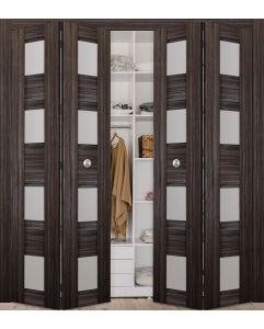 Prefinished Della Vetro Gray Oak Modern Interior Bi-Fold 4 Door