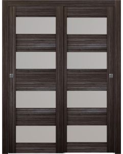 Prefinished Della Vetro Gray Oak Modern Interior Bypass Door