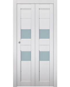 Prefinished Dessa Vetro Bianco Noble Modern Interior Bi-Fold 2 Door