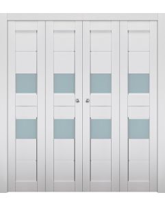 Prefinished Dessa Vetro Bianco Noble Modern Interior Bi-Fold 4 Door