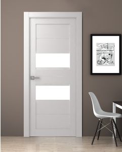 Prefinished Dessa Vetro Bianco Noble Modern Interior Single Door
