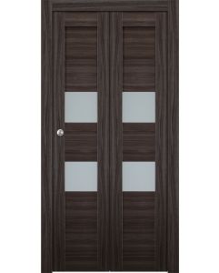 Prefinished Dessa Vetro Gray Oak Modern Interior Bi-Fold 2 Door