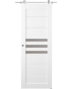 Prefinished Dome Vetro Bianco Noble Modern Interior Barn Door