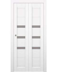 Prefinished Dora Vetro Bianco Noble Modern Interior Bi-Fold 2 Door