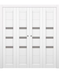 Prefinished Dora Vetro Bianco Noble Modern Interior Bi-Fold 4 Door