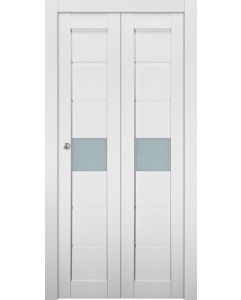 Prefinished Edna Vetro Bianco Noble Modern Interior Bi-Fold 2 Door