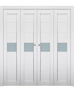 Prefinished Edna Vetro Bianco Noble Modern Interior Bi-Fold 4 Door