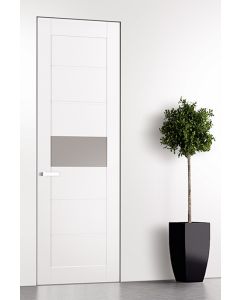 Prefinished Edna Vetro Snow White Modern Interior Single Door with Invisible Frame