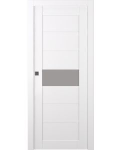 Prefinished Edna Vetro Snow White Modern Interior Single Pocket Door