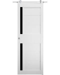 Prefinished Esta Bl Vetro Bianco Noble Modern Interior Barn Door