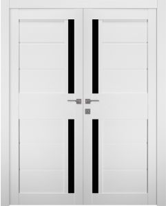 Prefinished Esta Bl Vetro Bianco Noble Modern Interior Double Door